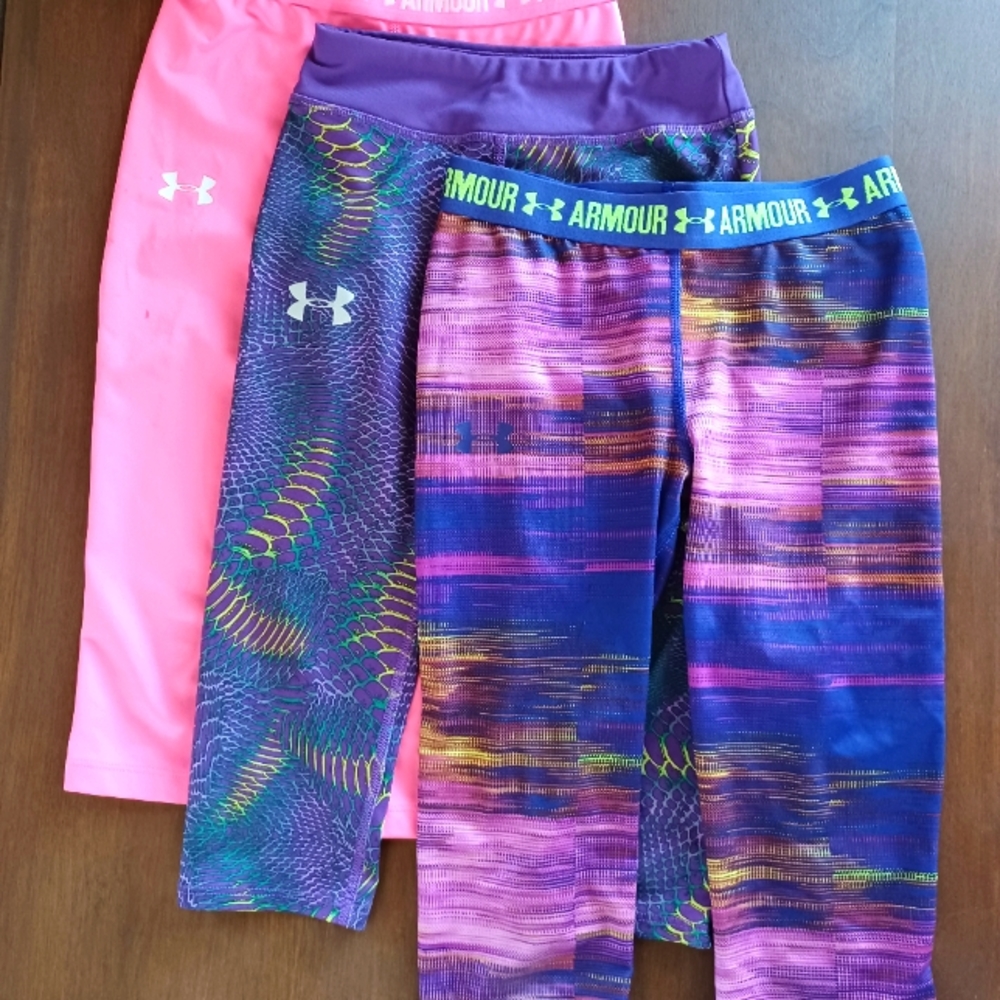 Set of 3 youth Under Armour workout leggings